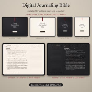 Digital Journaling Bible PDF Hyperlinked Study Right Left Journal Reading for Elderly Goodnotes iPad Android reMarkable Noteshelf Notability