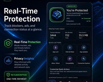 Ad Blocker Tracker Protection Antiphishing Web Safety App Connection Lock 3-Device License Download Lifetime Block Websites Android