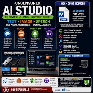 Offline AI USB Setup Guide | Step-by-Step Installation Manual | Self-Hosted | Text Generate Image Speech | Instant Download | Windows PC