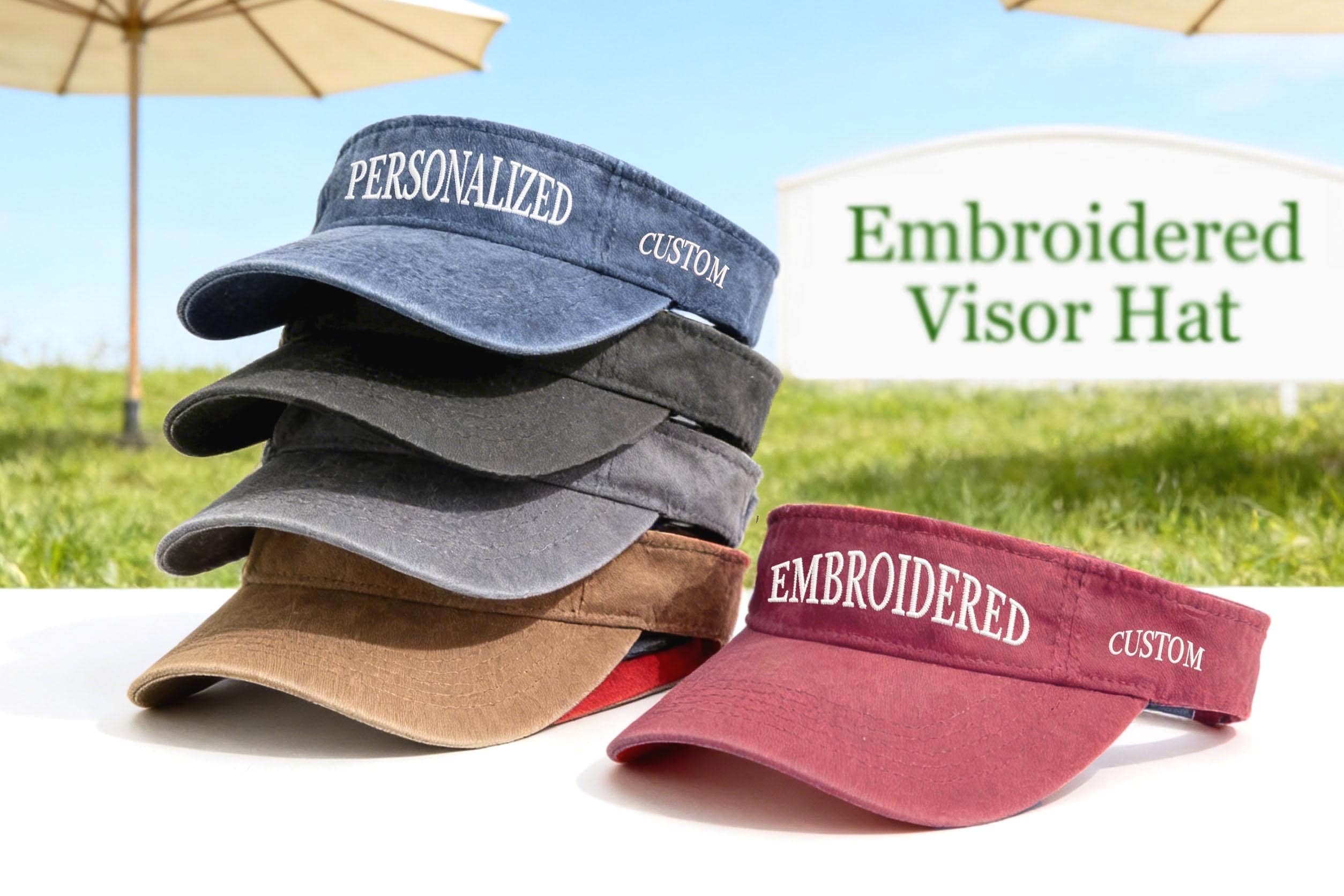 Embroidered Visor - Etsy display picture 1