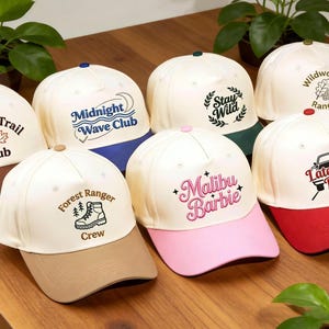 Logo Trucker-Hut, Individuell gestickter Trucker-Hut, personalisierte Massen-Baseballhut, zweifarbige Vintage Dad-Kappe, Bachelorette-Hut, Vatertagsgeschenk