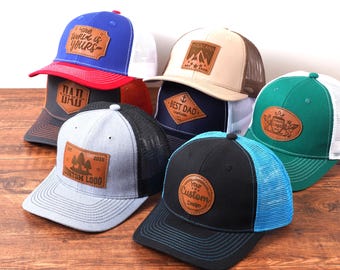 Custom Leather Patch Trucker Hat: Personalized Logo Gift