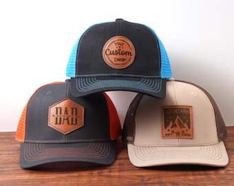 Custom Logo Leather Patch Trucker Hat: Personalized Business Gift