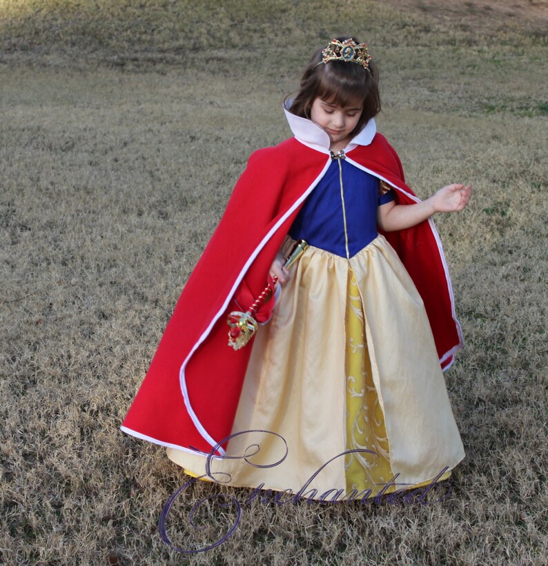 Snow White Polar Fleece Princess Cape red Etsy