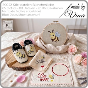 Bee Embroidery Design Shabby | Cute Bumblebee Pattern Set | Baby Gift Hoop 4x4 inch