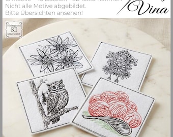 Black Forest Embroidery Design Set | 15 Designs & 45 Files | Cuckoo Clock, Edelweiss, Black Forest Cake | From 4x4 Inch