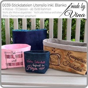 ITH embroidery Utensil Baskets – 13 files incl. 4 designs & blank versions (5x7&quot;)