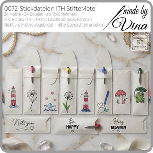 ITH Pen Sleeve Embroidery Design Shabby | Pencil Case In the Hoop | Back to School Teacher Gift Pattern 5x7