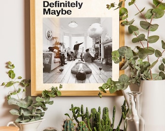 Impresión de la letra de "Definitely Maybe" de Oasis: Arte mural musical