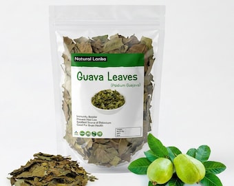 100% Organic Dried Guava Leaves – Natural Psidium Guajava Herbal Tea Leaves | Cut & Shifted | Ayurvedic Wellness Herb