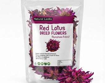 Organic Egyptian Red Lotus Flowers | 100% Natural Nymphaea Rubra | Dried Lotus for Tea, Herbal Use & Rituals