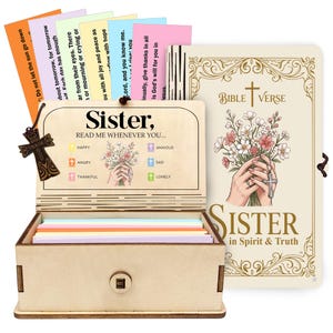 Bible Verse Box for Sister – 150 Color Coded Scripture Cards, Faith & Encouragement Gift