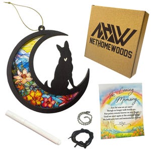 German Shepherd Memorial Suncatcher, Personalized Dog Loss Gift - Rainbow Bridge Pet Keepsake, Sympathy Gift for Loss of Dog
