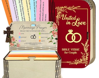 Bible Verse Box for Couples – Marriage Prayer Scripture Cards, Christian Gift for Love & Faith