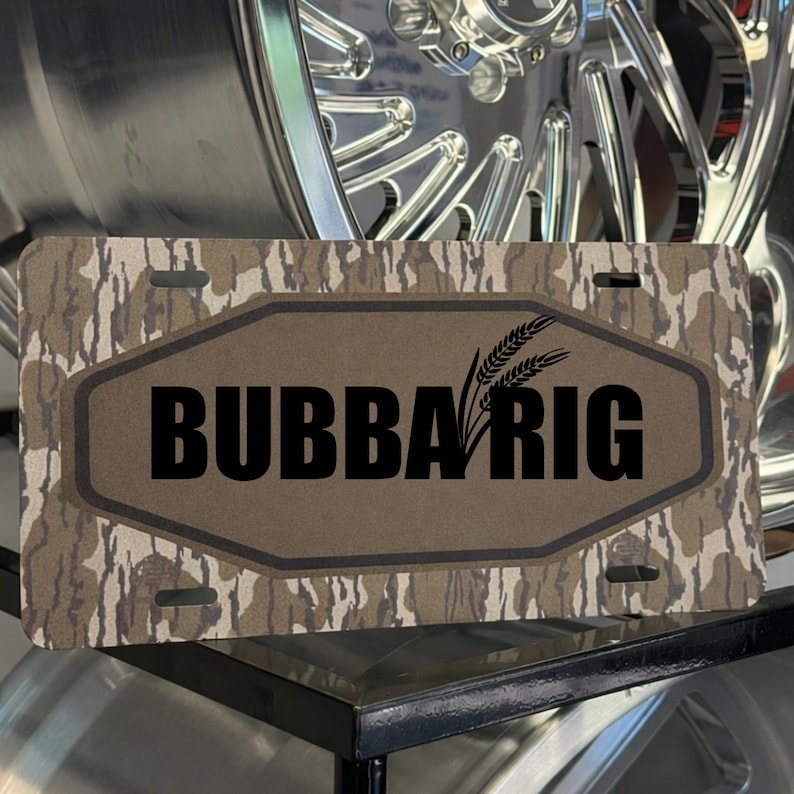 Bubba Rig Novelty Camouflage License Plate, Camo Truck Vanity Plate ...
