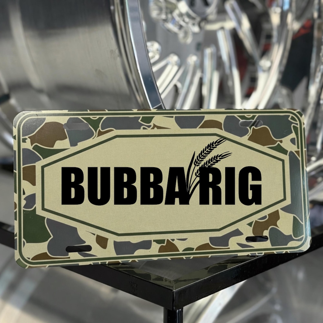 Bubba Rig Novelty Camouflage License Plate, Camo Truck Vanity Plate ...