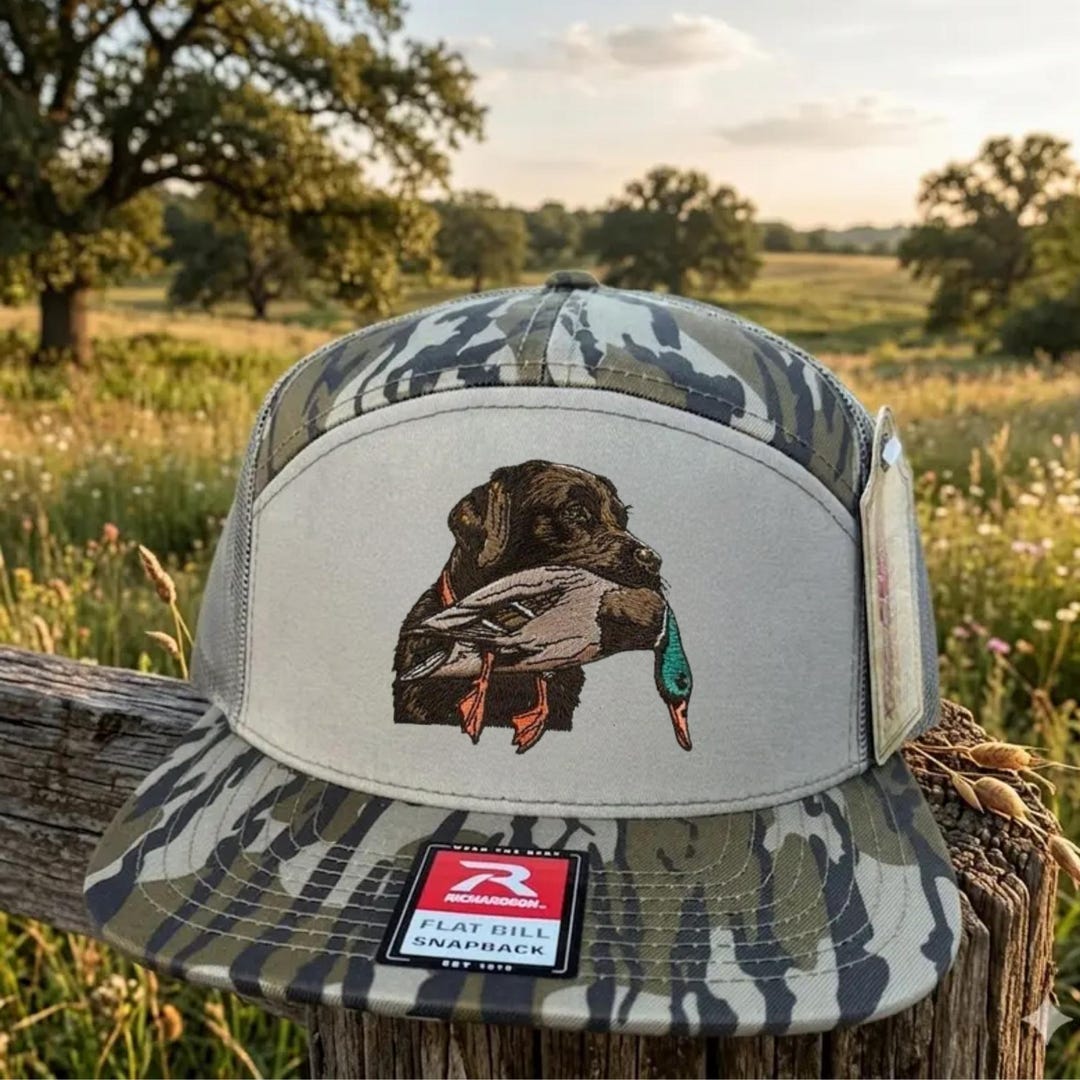 Duck Hunting Dog Embroidered Trucker Hat Labrador Retriever Camo ...