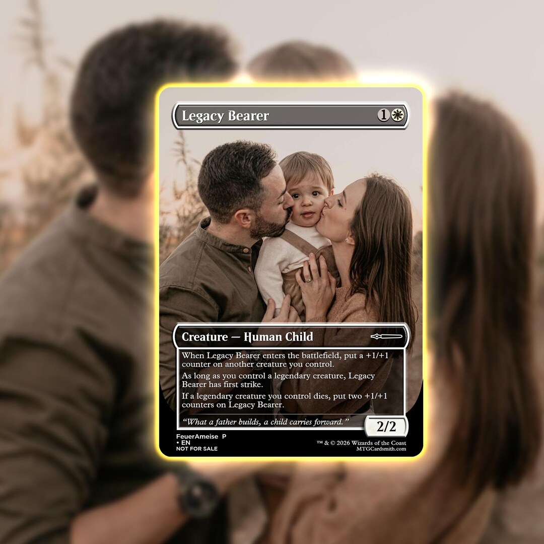 Custom Family MTG Style Card From Photo, Personalized Baby Keepsake ...