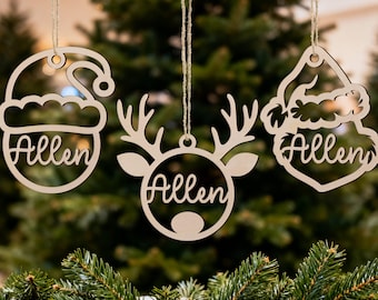 Personalized Christmas Ornaments, Custom Name Ornament, Custom Christmas Tree Decor, Christmas Bauble, Christmas Gift Tag, Christmas Gifts