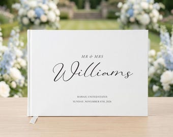 Livre d'or de mariage personnalisé, souvenir de mariage sur mesure pour les mariés, livre de souvenirs des mariés, cadeau de réception de mariage