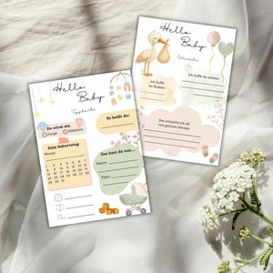 Baby Shower Guessing Cards & Wish Cards | Baby Shower Game Cards Party Game | Instant Download | Guessing Game, Fill-in Cards Hello Baby Gender Reveal