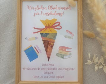 Presente em dinheiro para matrícula escolar - Presente para o primeiro dia de aula - Presente de última hora para matrícula escolar - Download do presente para matrícula escolar - Personalizável