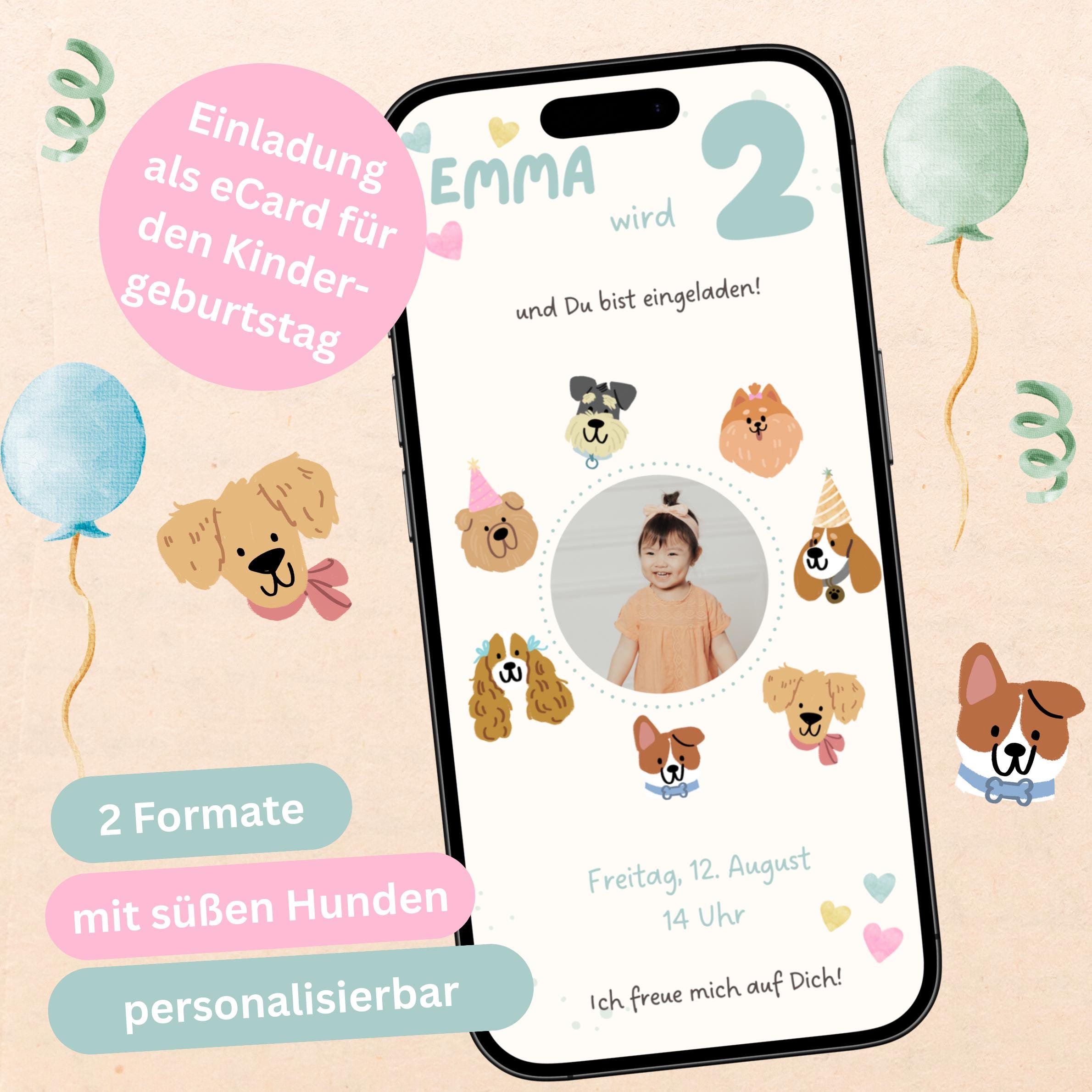 GGUFAY Hund Geburtstagseinladungen - 12 Stück, Süße Welpen Design, Für Kindergeburtstage