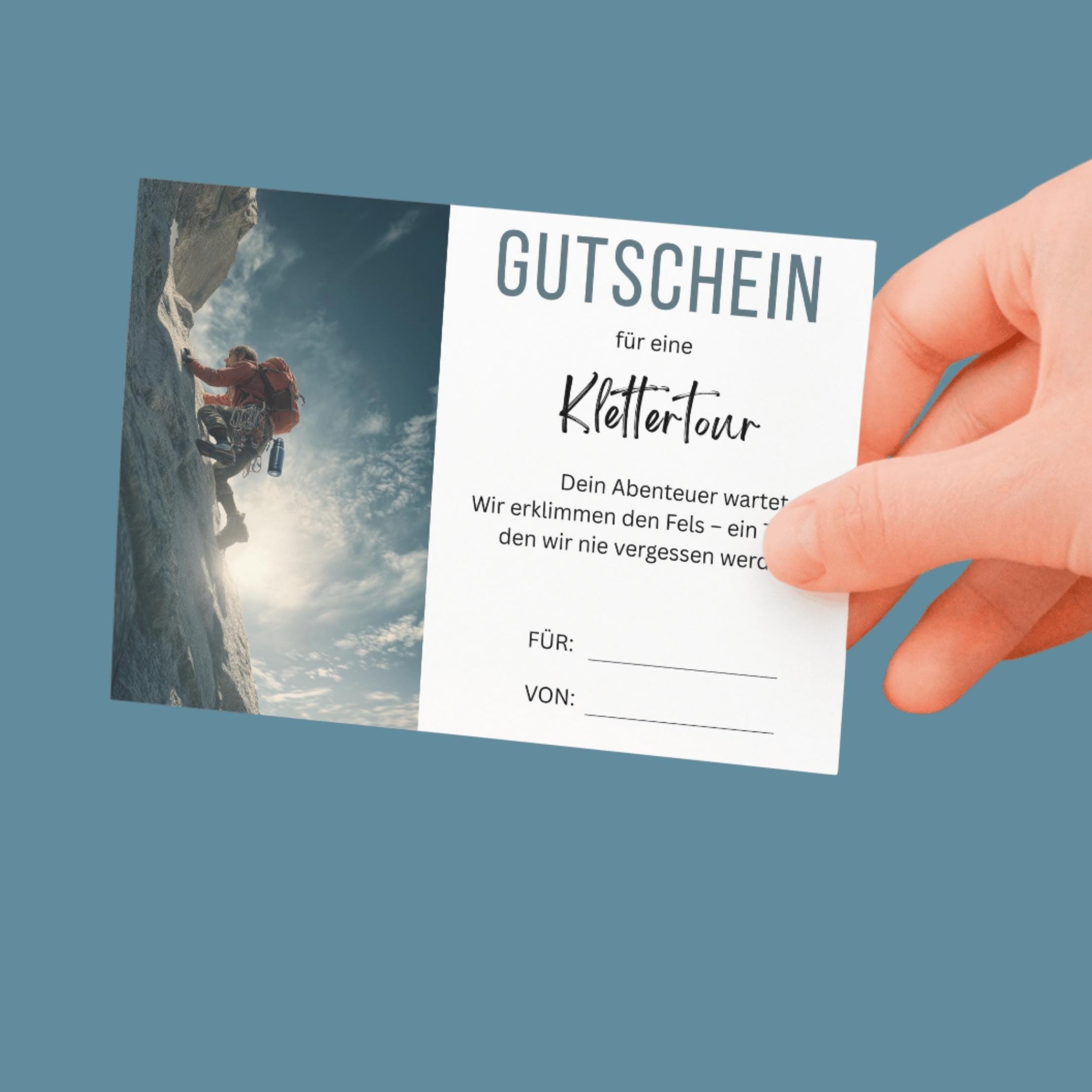 Printable Climbing Tour Voucher | Adventure on the Rock Face | Time ...