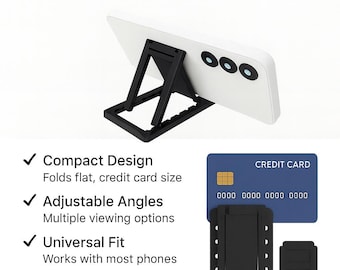 Foldable 3D Printed Phone Stand, Portable PLA, Handmade in UK