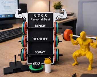 Fitness PB-tracker Beste display - Gym Decor - mini-kapper powerlifting PB-tracker - Bodybuilding - cadeau voor gewichtheffen