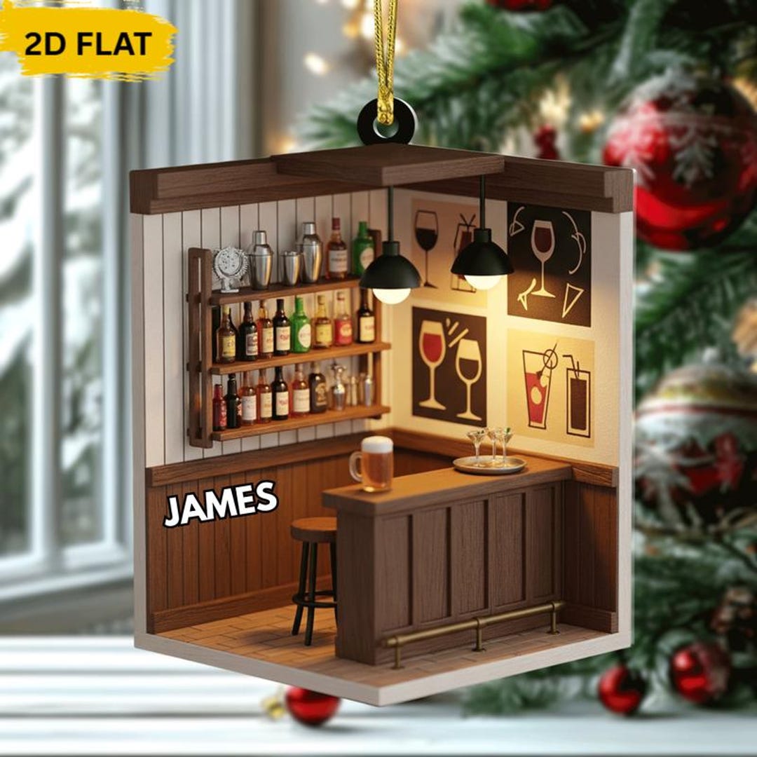 Personalized Bar Christmas Ornament, Gift for Bartender or Mixologist ...