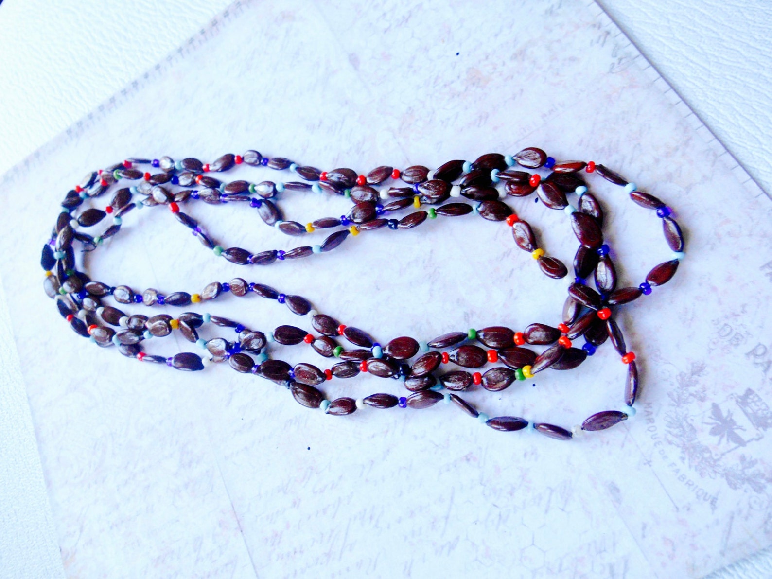 Johnny Apple Seed Vintage Necklace Long Necklace Apple Seed Etsy