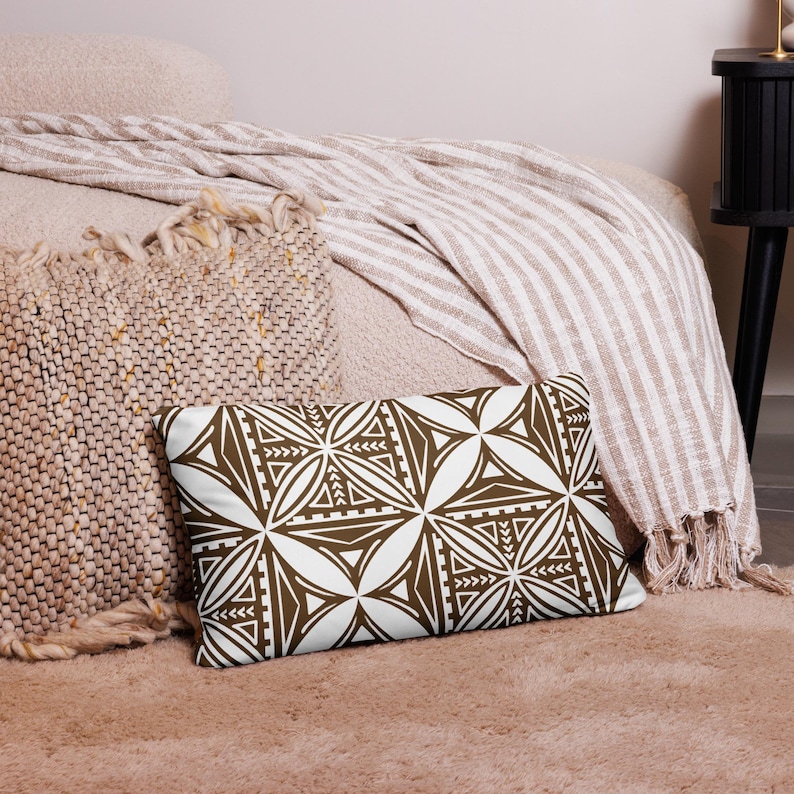 Brown Samoan Design Pillow Case