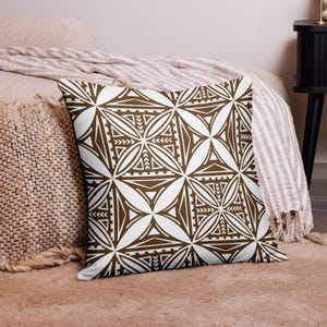 Brown Samoan Design Pillow Case