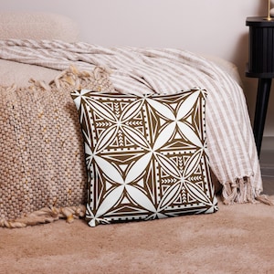 Brown Samoan Design Pillow Case