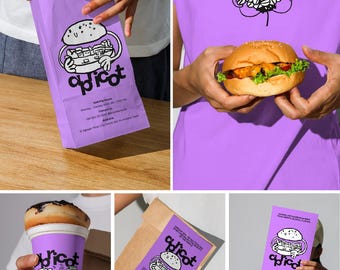 Kaffeeverpackungen Mockup Bundle Pappbecher, Tasche, Menü, Shirt (PSD Layered)