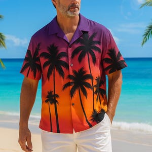 Palm Tree Hawaiian Shirt: Tropical Beach Vacation Outfit