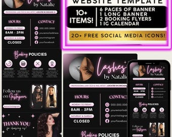 Modelos de agendamento Acuity: Técnico de cílios, cabeleireiro, maquiagem (Canva)