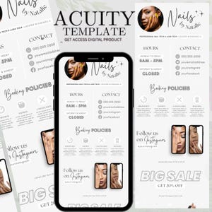 Editable Acuity Scheduling Templates: Nail Tech Canva Booking Site (Digital Download)