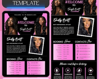 Plantilla de programación Acuity: Peluquería, pestañas, uñas y maquillaje (Canva editable)