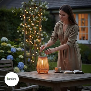 Bamboe zonnetuinlamp - warme decoratieve terrasverlichting voor paden en tafels