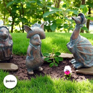 Dekorative Metall-Tierstatue – Gartenornament, 19x29x21 Cm – Für Innen & Außen, Antiker Look