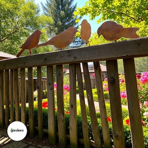 Rustic Metal Bird & Owl Decorations For Garden Decor | Perching Fence Birds | Owl Yard Stakes | Fence Toppers | Sculptural Outdoor Decor