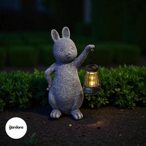 Laternenhase Gartenstatue für Gartendekor | Solar Light Outdoor Yard Ornament | Wunderliche Animal Pathway-Lampe für Rasen & Terrasse