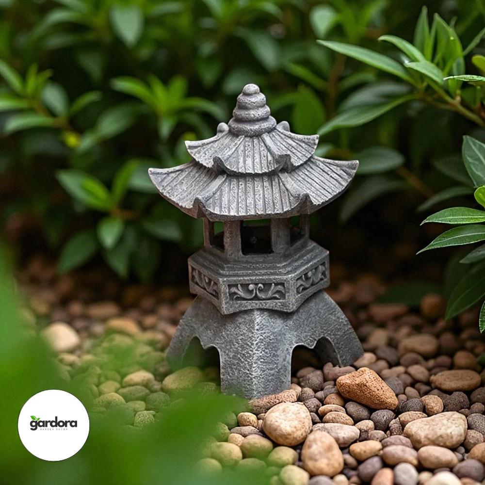 NBNBN Zonnepagode lantaarn, Zen Aziatische Decor Tuinverlichting, Aziatische Zen Light Tuin Sculpturen Zen Japanse Pagode Patio Ornament Outdoor Standbeeld voor Tuin Gazon Woondecoratie Gift