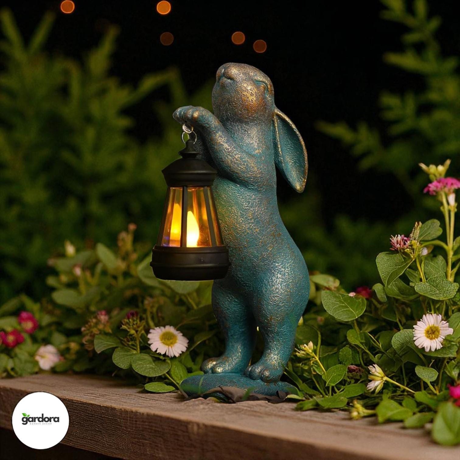 Fenteer Pair Of Resin Rabbit Garden Statues - Cute Outdoor Yard Decor For Patio, Farmhouse & Home