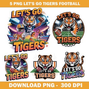 Tigers football png, Fierce Tiger Football Sublimation Design - Sports Mascot PNG File for T-Shirts, Hoodies, Merchandise, Tiger logo digtal
