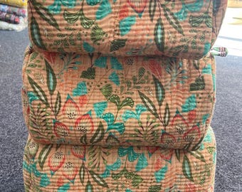 Handmade Quilted Cotton Pouch Set | Cosmetic, Travel Organizer