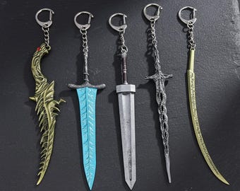 Llavero de espada de Elden Ring / Espada magna de la Luna Oscura, Katana de la Mano de Malenia y más