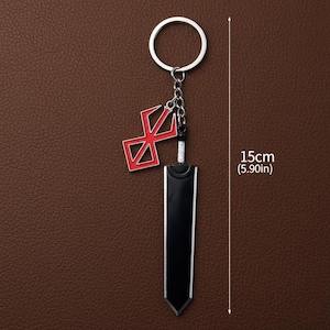 Berserk Guts Nyckelring Brand of Sacrifice Dragon Slayer Sword Japansk Mörk Fantasy Anime Manga